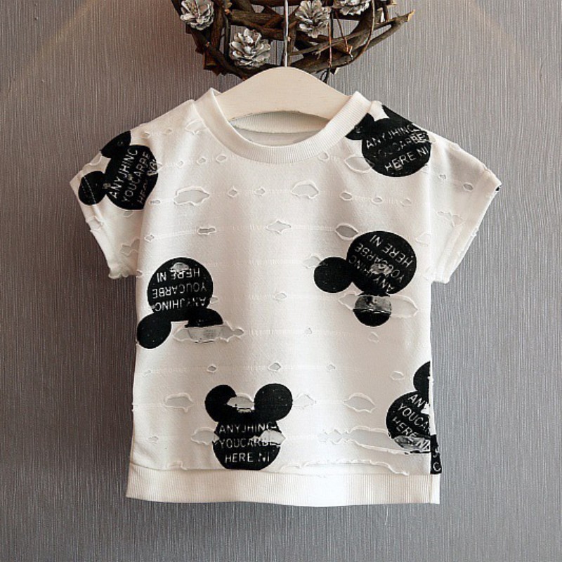 Set áo thun tay ngắn &amp; quần short in hình chuột Mickey cho bé