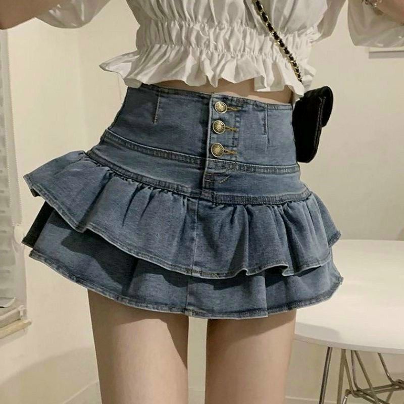 Chân váy jean xèo có quần trong, Chân Váy Jeans Dáng Ngắn Thời Trang Dành Cho Phái NữLY alohashop91