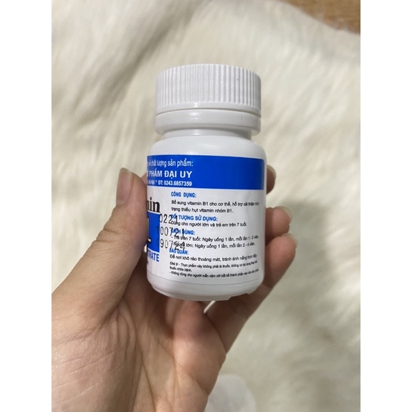 VISTAMIN B1 lọ 300 viên - Bổ sung vitamin B1, cải thiện tình trạng thiếu vitamin nhóm B cho cơ thể
