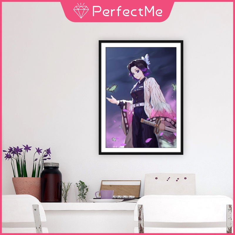 Tranh Đính Đá 5D Tự Làm Hình Anime Demon Slayer 30x40cm