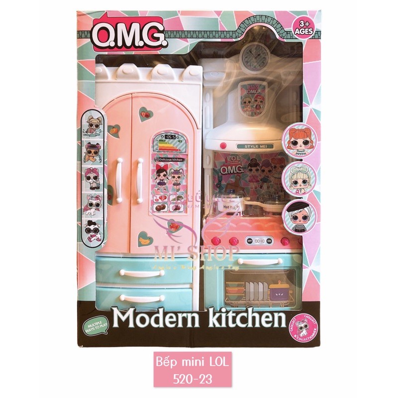Bộ Bếp + Tủ Lạnh Mini Búp Bê LOL Rất Xinh  Mã 520-23