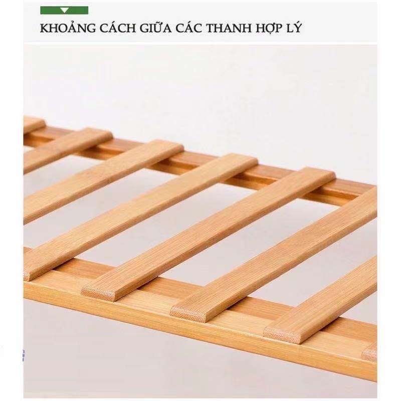 Kệ Để Giày Dép Nhiều Tầng Gỗ Tre, Gấp Xếp Gọn Nhẹ, Không Cần Lắp Ráp