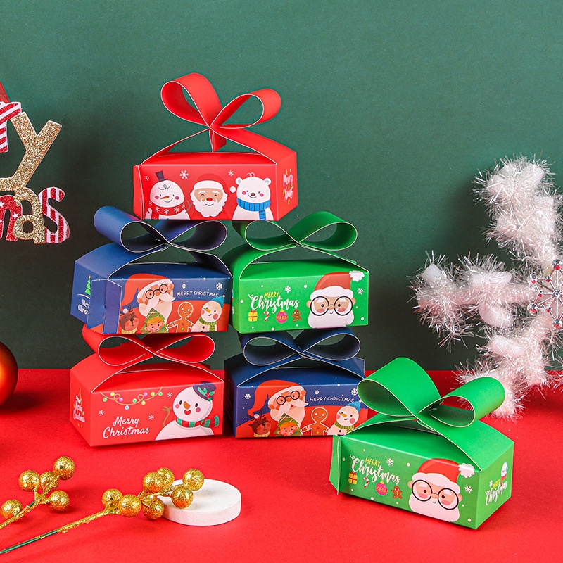 Hộp quà Giàng sinh/ Noel HÌNH NƠ, hộp quà đựng son, nước hoa, trang sức, bánh, kẹo socola