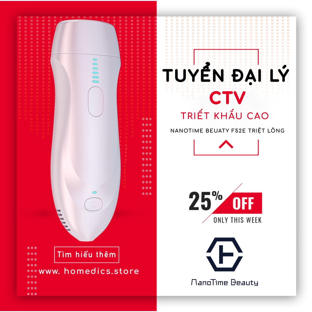 Máy Triệt Lông, Trẻ Hoá Da Công Nghệ IPL, Hiệu Suất Cao Super Photon NanoTime B62F HTBeauty - Hàng Chính Hãng Nhật bản