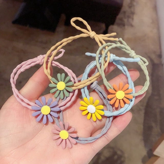 [RẺ VÔ ĐỊCH] Set 5 dây chun buộc tóc hoa cúc daisy Hàn Quốc - Phụ kiện cột tóc