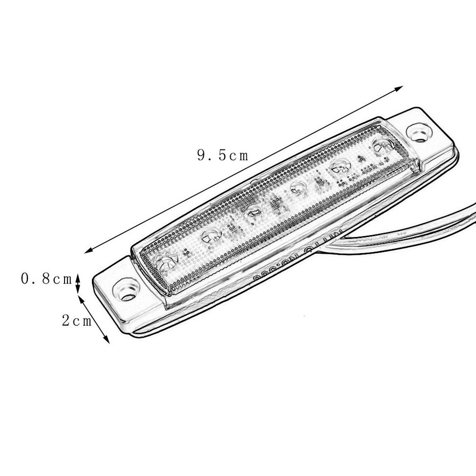 Đèn Led Tín Hiệu 12V Gắn Hông Xe Tải