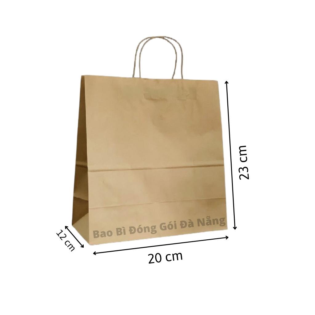Túi giấy Kraft có quai, túi xi măng có quai, đựng quà tặng, quần áo, định lượng 80 Gsm