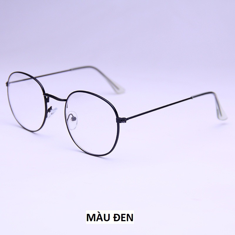 Kính gọng cận nam nữ đẹp sang trọng giá rẻ, mắt kính tròn không độ chống tia UV phong cách Ulzzang LUMINA 064