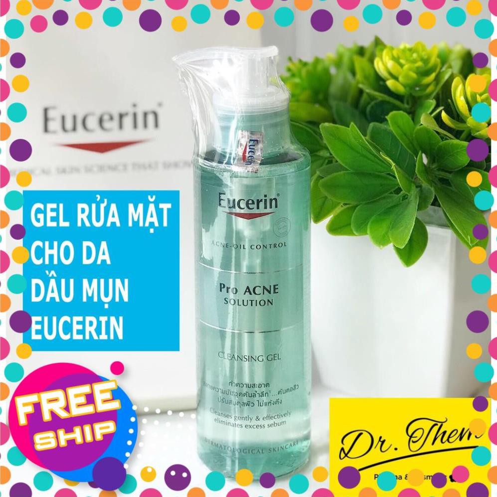 ✅[CHÍNH HÃNG] Sữa Rửa Mặt Eucerin Cho Da Dầu Mụn- Eucerin Pro ACNE Solution Cleansing Gel 200ml Acne Oil Control Proacne