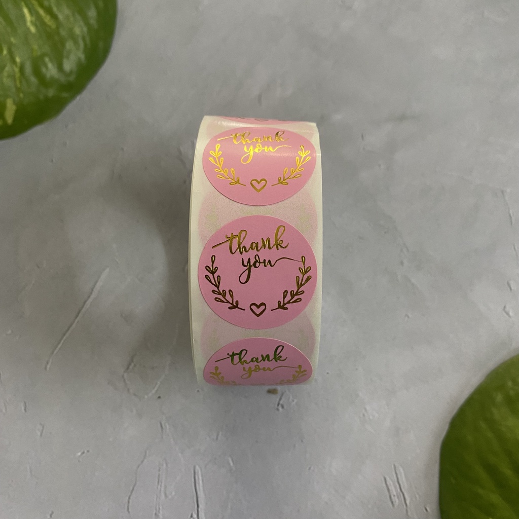 50- 500 nhãn dán Sticker Thank you lấp lánh dành cho shop bán hàng, size 2.5cm, dùng để cảm ơn khách hàng/ dán tem hộp.