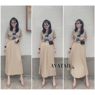 chân váy xếp ly