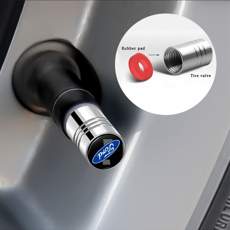 Bộ 4 Nắp Van Khí Bánh Xe Hơi Ford Kuga Fiesta Focus Mondeo Mk1 Mk2 Mk3 St