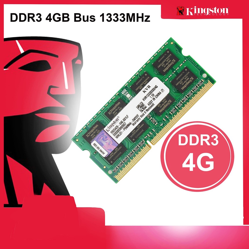 Ram Laptop Kingston 4GB DDR3 1333MHz PC3-10600 1.5V - Bảo hành 36 tháng 1 đổi 1