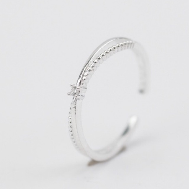 Nhẫn Nữ Bạc Ta CaoBac Silver Đơn Giản Cá Tính Trơn Dáng Hai Sợi Đan Đính Đá Tinh Tế Bạc Chuẩn Sáng Đẹp Bền Màu