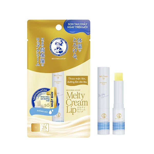Son tan chảy dưỡng môi chống nắng Mentholatum Melty Cream Lip SPF25, PA+++