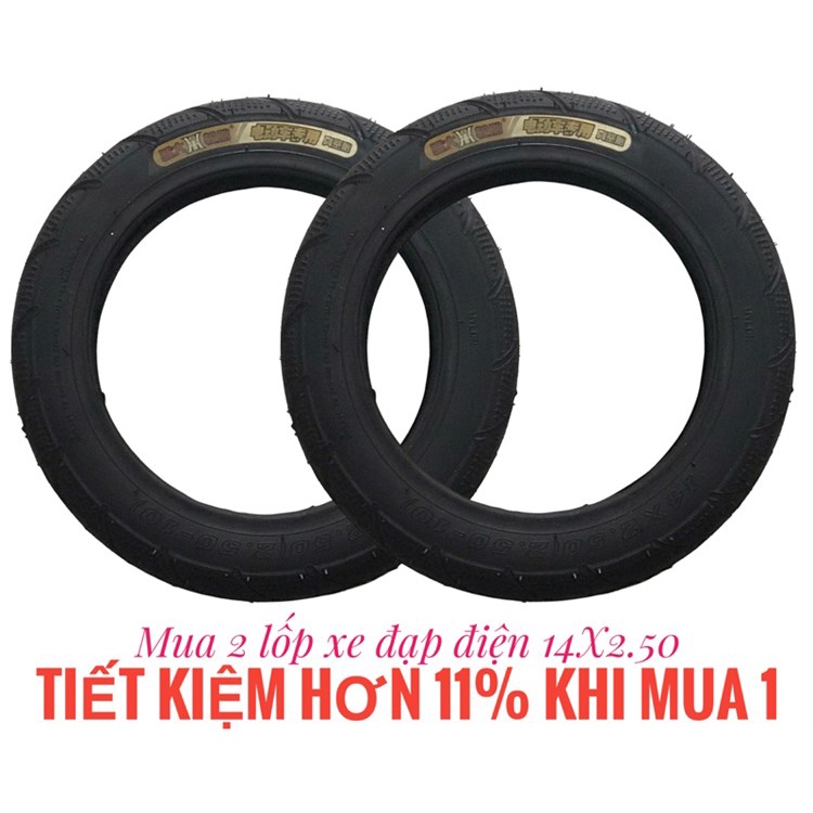 Bộ 2 lốp xe đạp điện Đài Loan 14X2.50