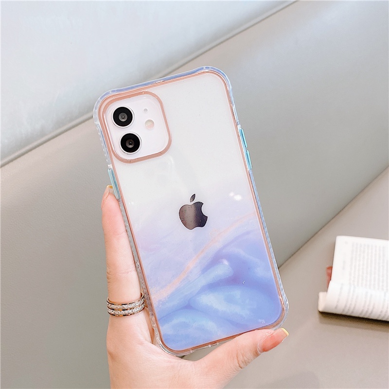 12 Pro Case Luxury Coloured Glaze Marble Glitter Clear Cover for iPhone 11 Pro Max XR X XS 7 8 Plus SE 2020 12 Mini Plated Case