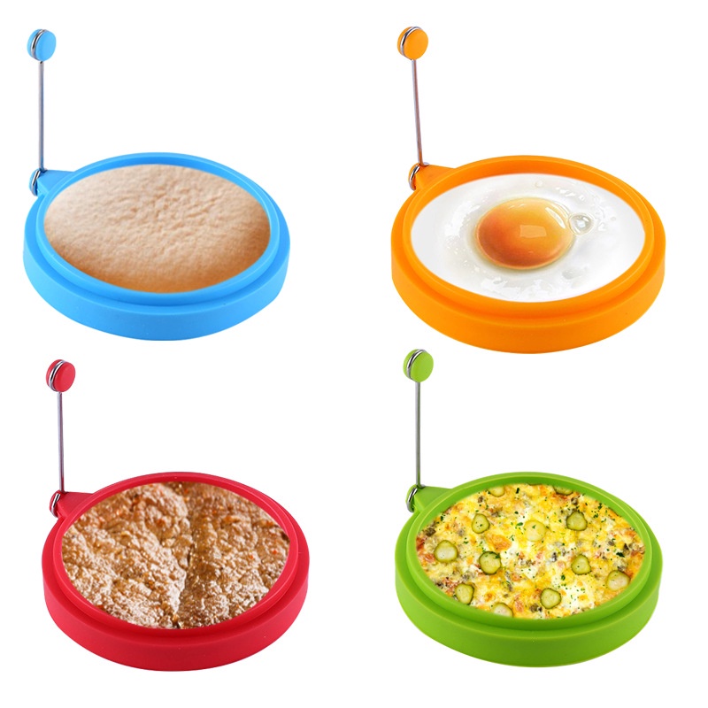 Khuôn Chiên Trứng/Làm Bánh Pancake Bằng Silicone Chống Dính Thiết Kế Tiện Lợi Dễ Dùng Cho Nhà Bếp