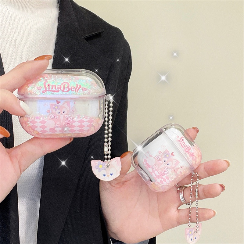 Ốp Hộp Đựng Tai Nghe Nhét Tai Bluetooth Kim Tuyến Nước Cho AirPods Pro AirPods 1/2 AirPods Pro 3 Lingna Belle