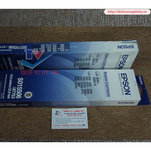 Băng mực hãng và thay thế dùng cho máy in hóa đơn Epson LQ 300 + II MVp Thăng Long