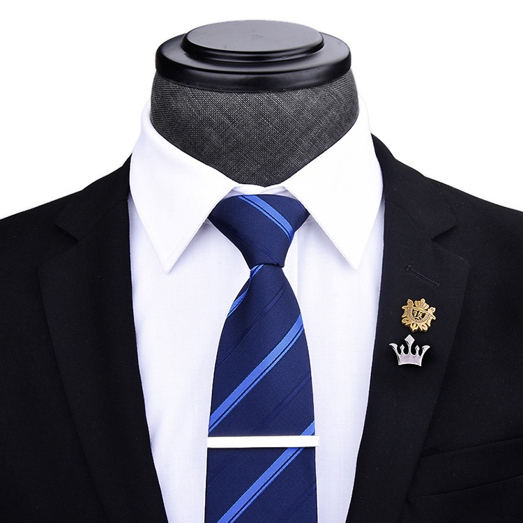 Bộ quà tặng Nam giới, tặng Thầy giáo gồm cà vạt 8cm, kẹp cà vạt và ghim cài áo vest, chất lượng tốt với giá cực rẻ