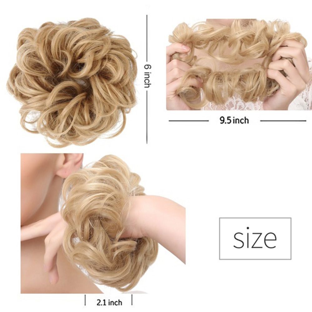 Búi tóc giả xoăn co giãn bằng sợi tổng hợp thời trang cho nữBúi tóc giả xoăn co giãn bằng sợi tổng hợp thời trang cho nữ