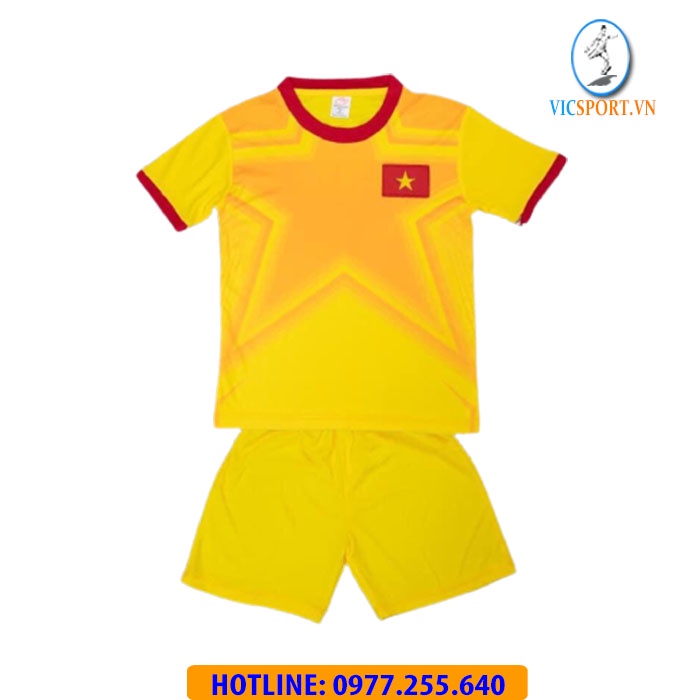 Áo Đá Banh, Quần Áo Bóng Đá Trẻ Em Đội Tuyển Việt Nam Mới Nhất, Đủ Màu,Thoáng Mát - Vicsport