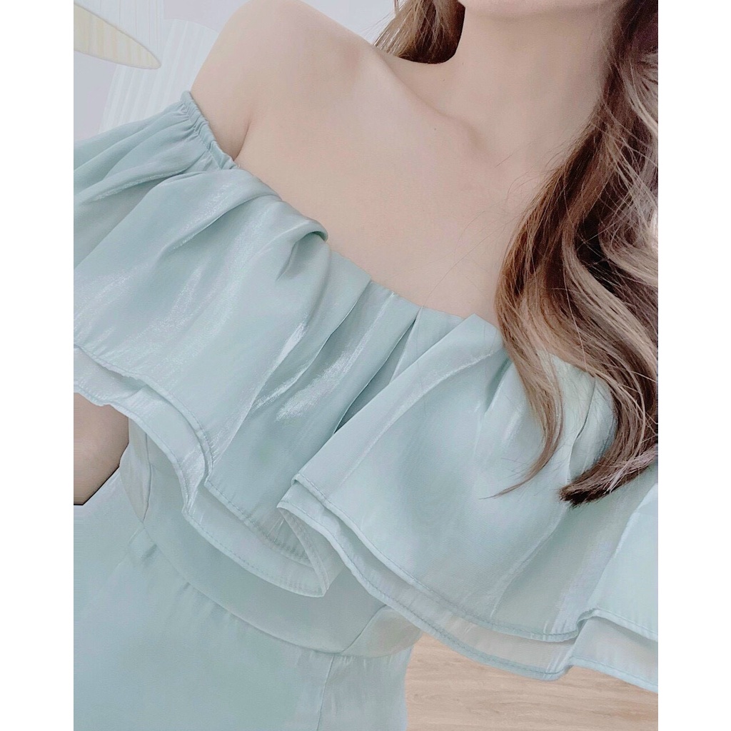 Đầm nữ, đầm bệt vai xanh mặc được 2 kiểu thêm sự lựa cho cho các nàng phom chuẩn hàng cao cấp Tây Thi Shop | BigBuy360 - bigbuy360.vn