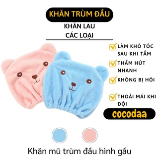 Khăn Ủ Tóc - Khăn Quấn Làm Khô Tóc Siêu Tóc Hình Chú Gấu Dễ Thương, Thấm Hút Tốt 8193 [FREESHIP]