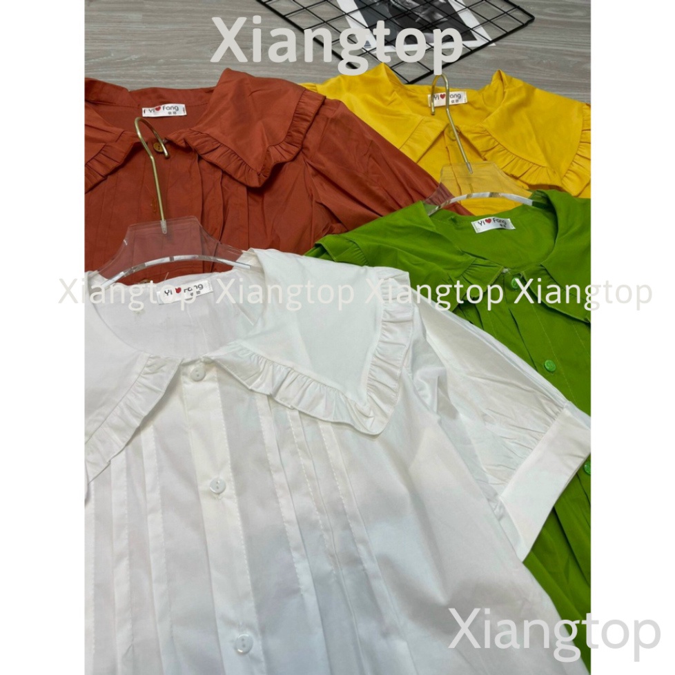 Áo sơ mi kiểu babydoll cổ bèo hàng QCCC PN000113 Xiangtop