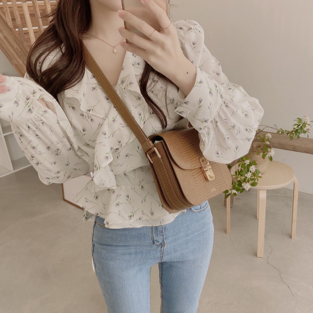 Áo Sơ Mi Nữ Tay Dài Cổ Vuông Thời Trang Quyến Rũ