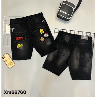 Quần short jeans rách xước thêu logo thời trang, chuẩn chất, đẹp cá tính, Hot Trend 2022