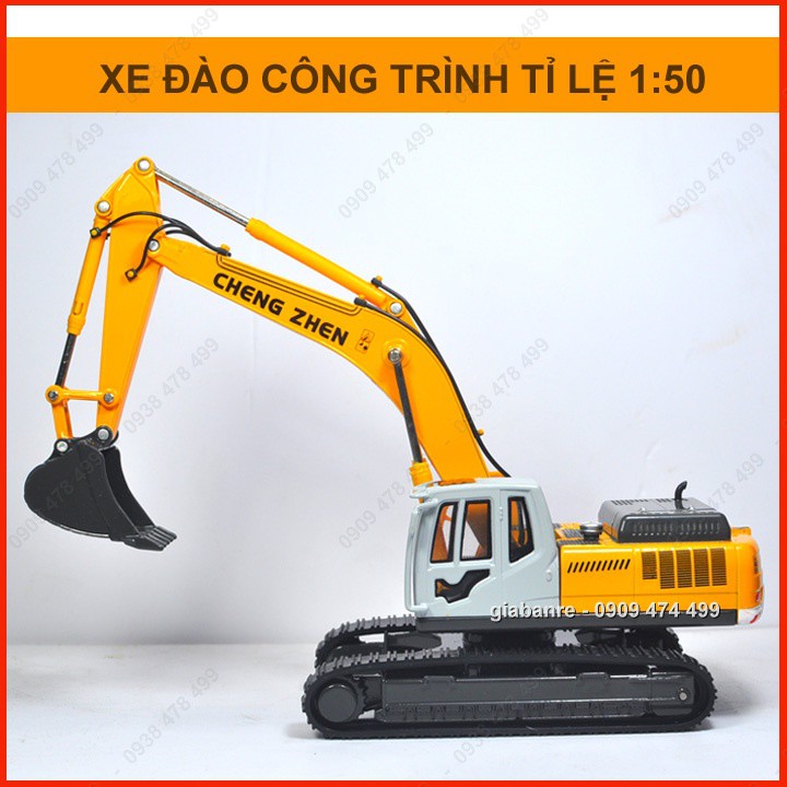 Mô Hình Kim Loại Xe Múc Đào Bánh Xích Tỉ Lệ 1:50 - Caipo - 9959