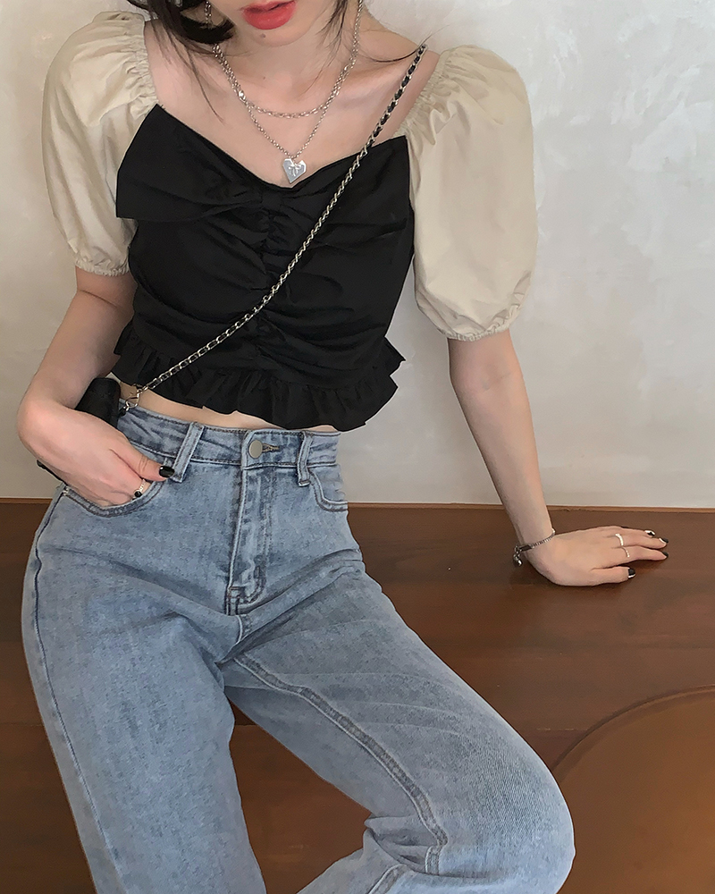 đầm ulzzang Tay Ngắn Có Chi Tiết Nơ Thời Trang Phong Cách Hàn Quốc Cho Nữ | BigBuy360 - bigbuy360.vn