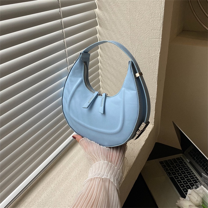 Túi Xách Kẹp Nách Hình Bán Nguyệt Thiết Kế Đơn Giản Thời Trang Cho Nữ