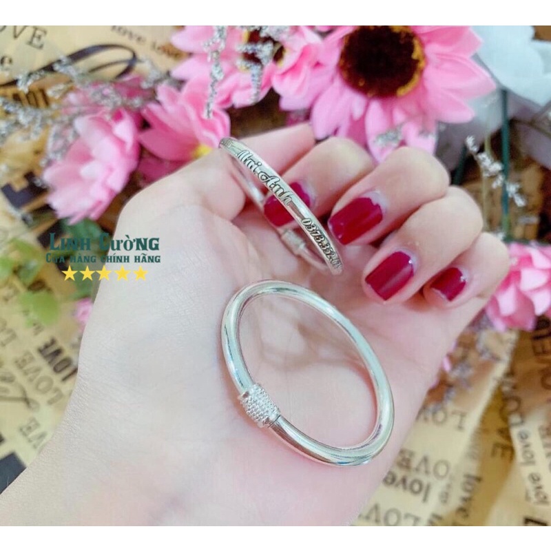 VÒNG TAY TRÒN KHẮC TÊN CHO BÉ- VÒNG BẠC KHẮC THEO YÊU CẦU THÂN TRÒN TRƠN