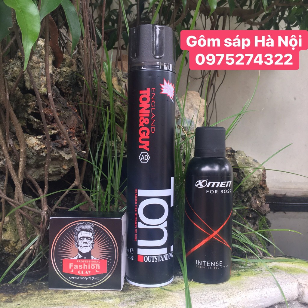 COMBO Gôm xịt tóc TONY&GUY + xịt khử mùi toàn thân X-Men For Boss Perfumed Deo Spray + SÁP VUỐT TÓC FASHION CLAY