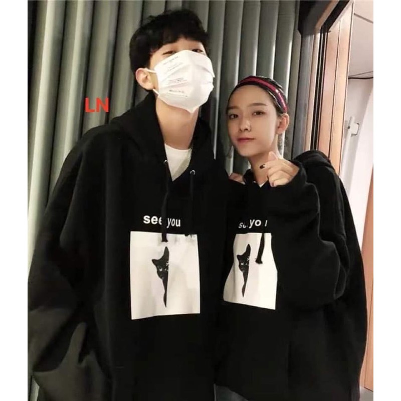 áo hoodie nỉ mũ túi bụng lén nhìn bạn, áo hodie nỉ bông