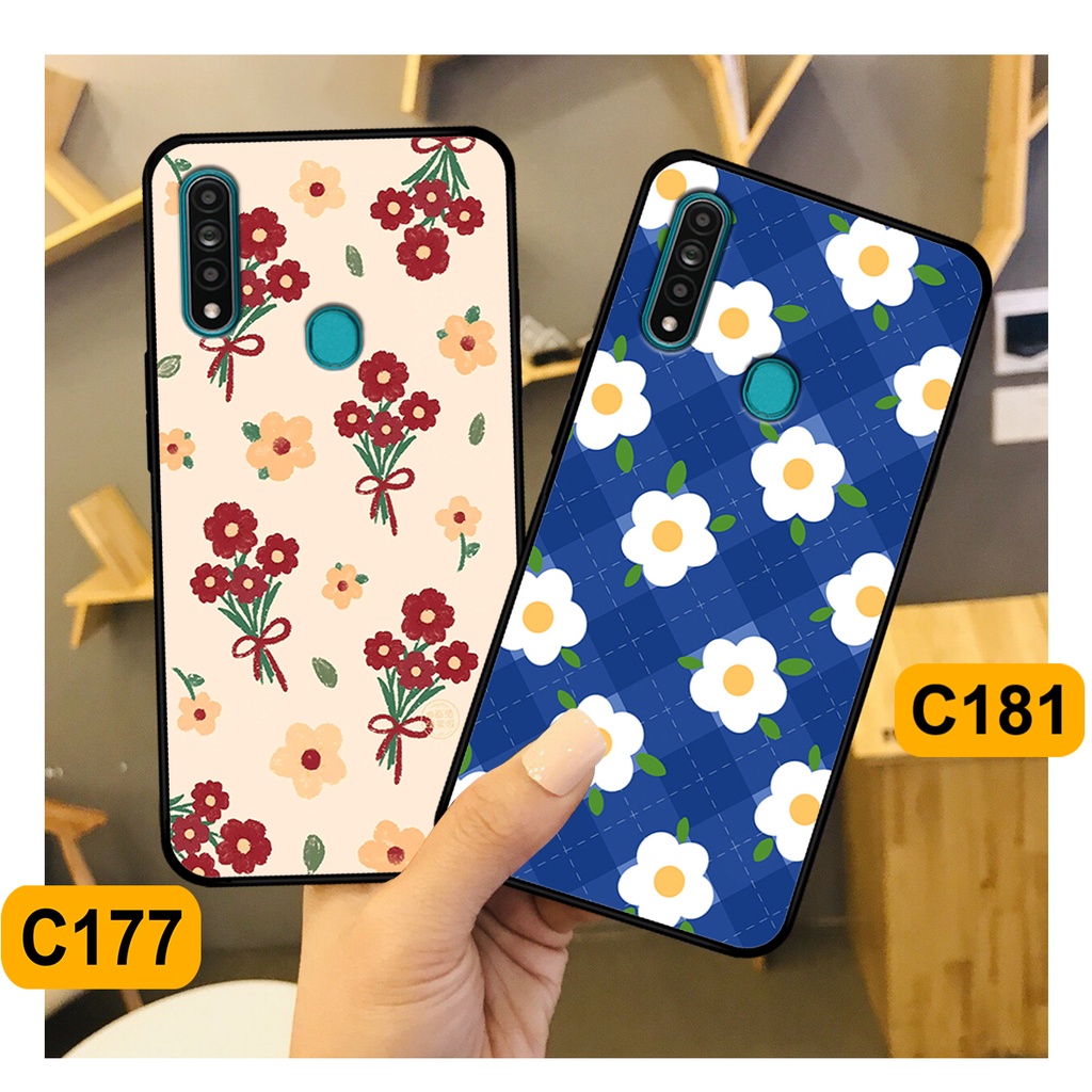 Ốp Oppo A31 in hình hoa cỏ nhẹ nhàng,họa tiết caro xinh xắn.ốp lưng chống sốc