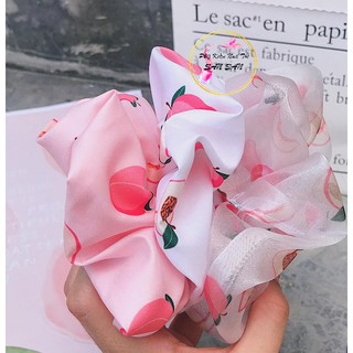 Cột Tóc Vải Scrunchies - Dây Buộc Tóc Scrunchies ( Trái Đào )