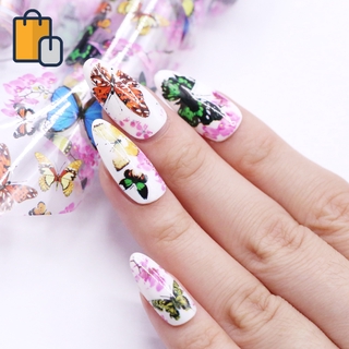 BUTTERFLY (Hàng Mới Về) 1 Lọ Nhãn Dán Trang Trí Móng Tay Họa Tiết Hoa Và Bướm Diy