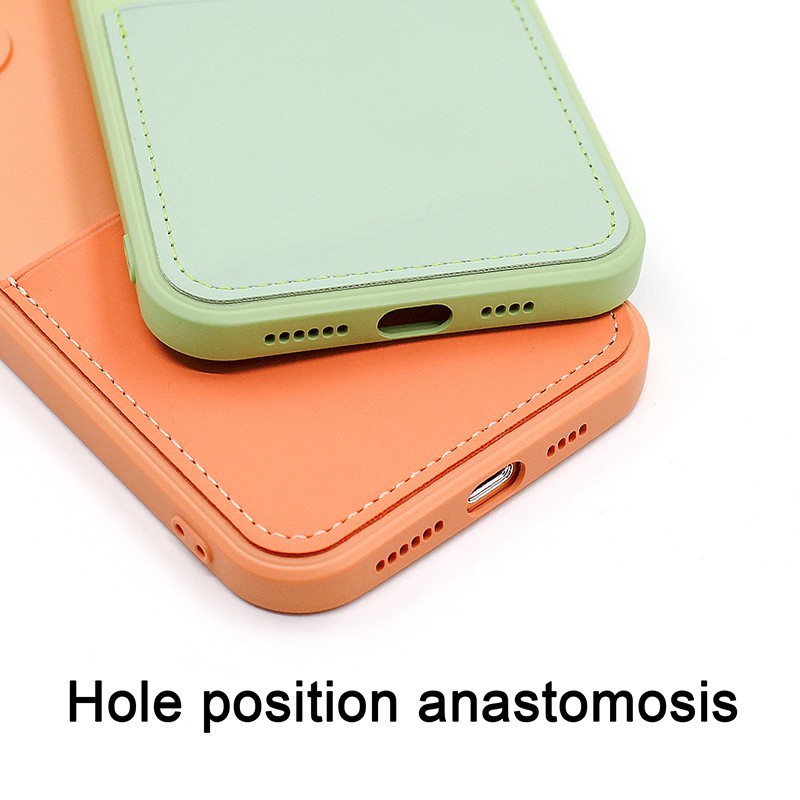 Ốp điện thoại silicone mềm có ngăn đựng thẻ thích hợp cho iphone 12Pro Max 7 8 Plus X Xs Max XR 11Pro Max