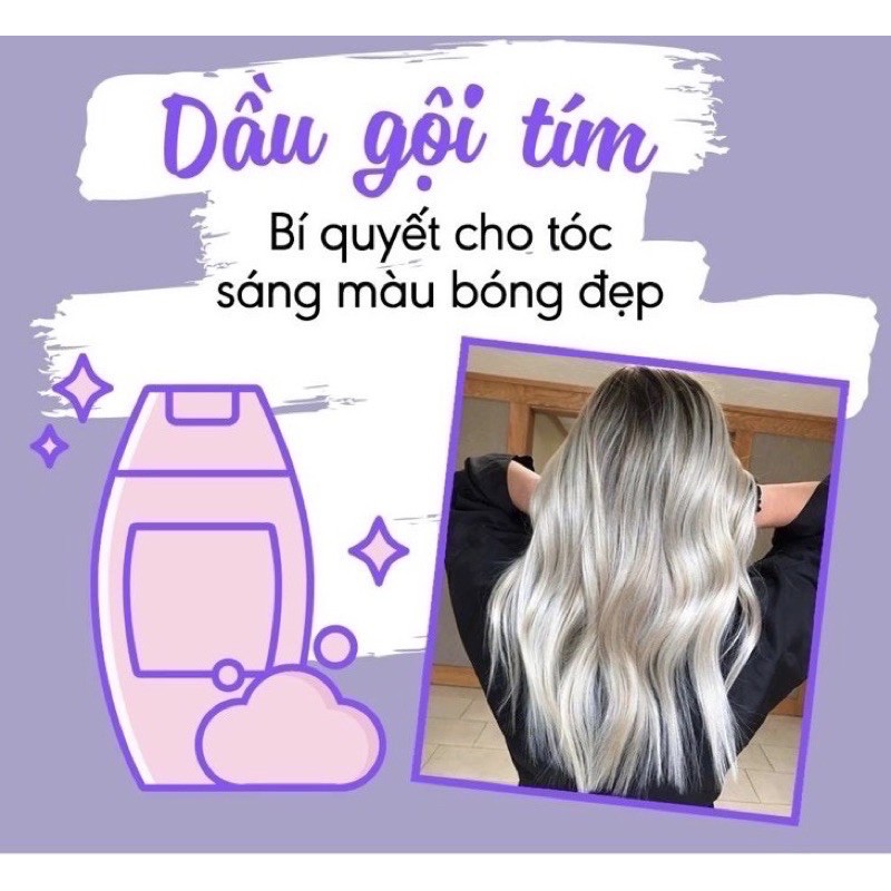 DẦU GỘI TÍM KHỬ VÀNG RR LINE SILVER - Khử vàng, giữ màu nhuộm dành cho tóc tẩy