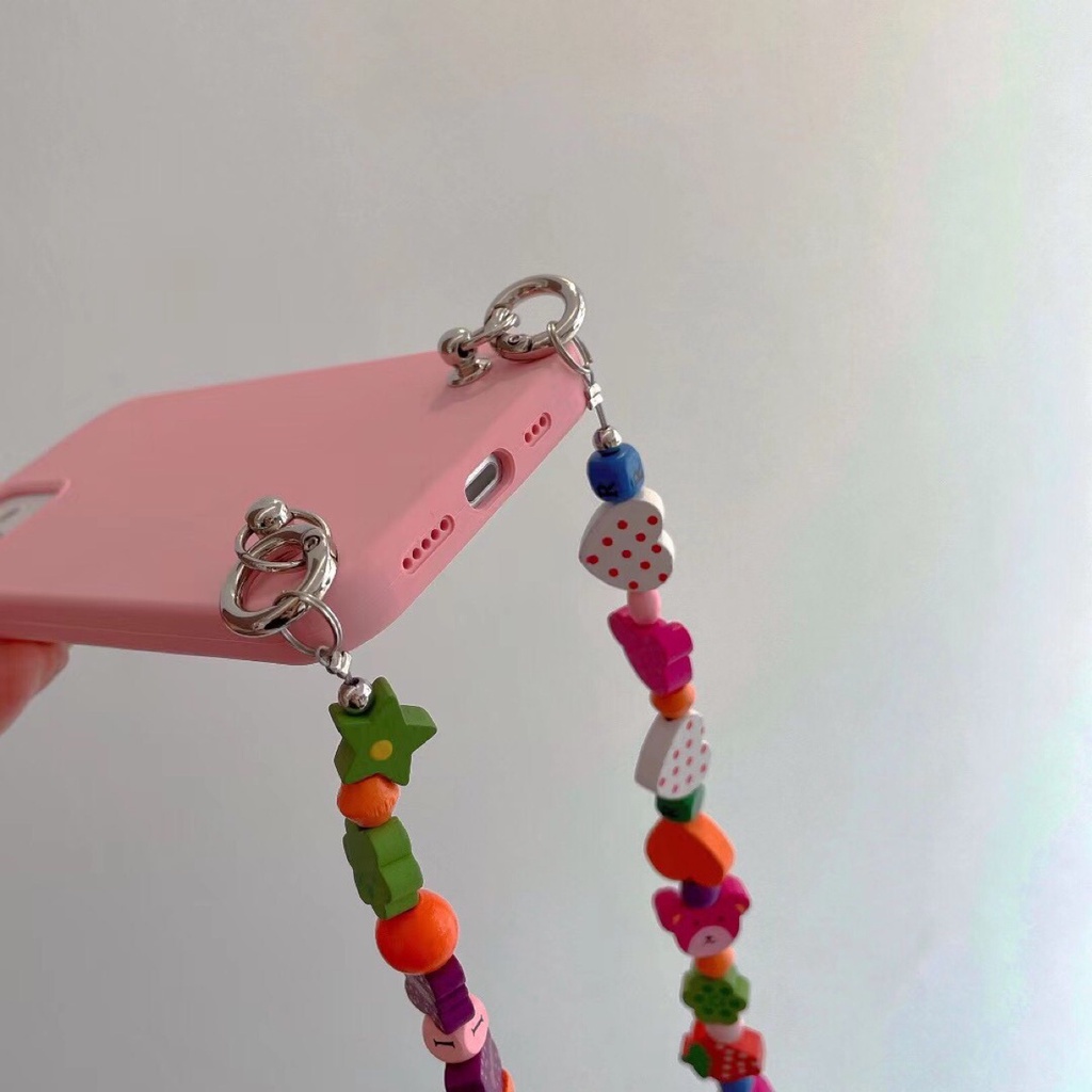 Ốp Điện Thoại Mềm Họa Tiết Hoa Có Dây Đeo Cho iphone14 15pro 13 11 12pro xsmax x / xs 7 / 8plus xr se2 se3