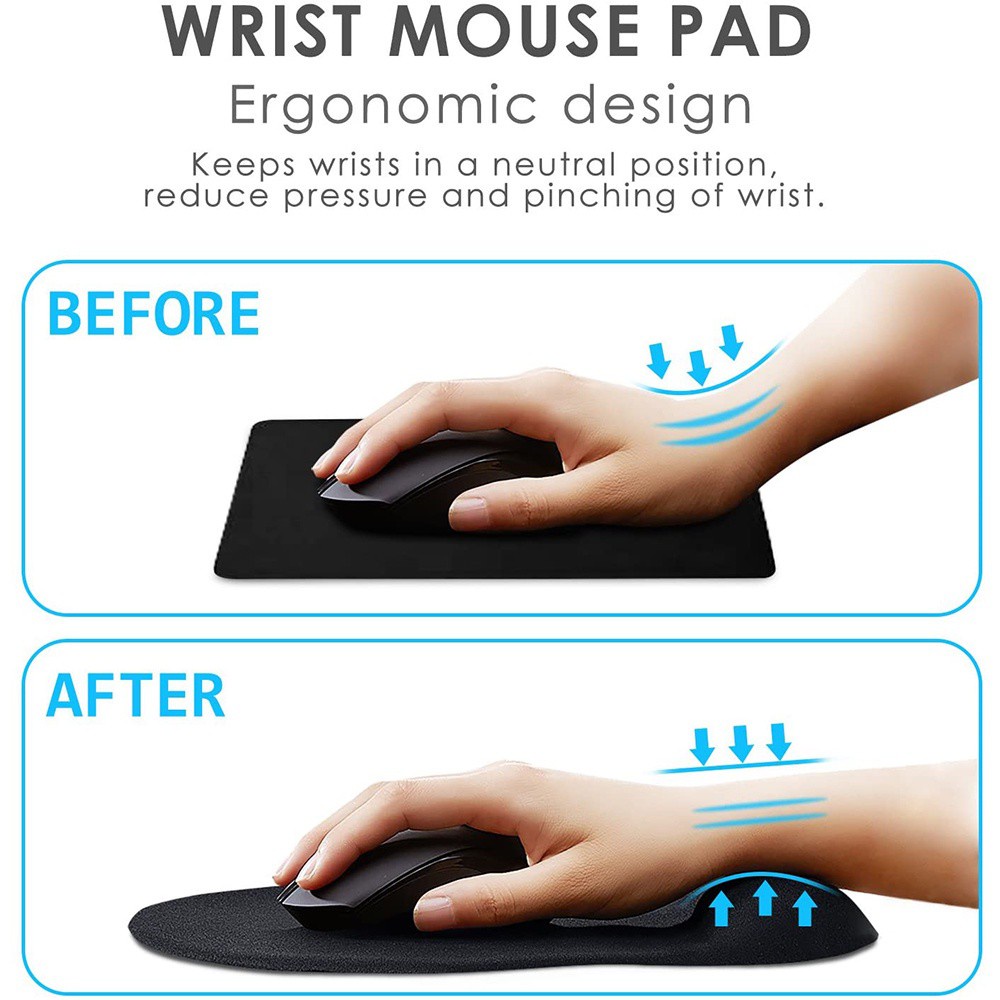 CACTU Thicken Mouse Pad Soft Mice Mat Wrist Rest Ergonomic Sponge Home Office Comfortable Non Slip Wrist Support/Multicolor