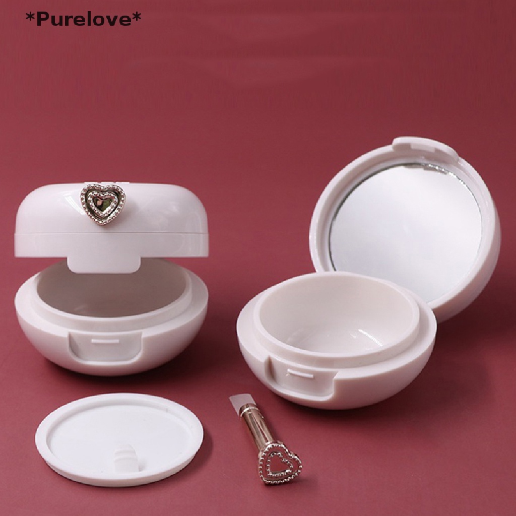 1 Hũ Rỗng Đựng Son Dưỡng Môi Màu Trắng 20g Kèm Cọ Tiện Dụng