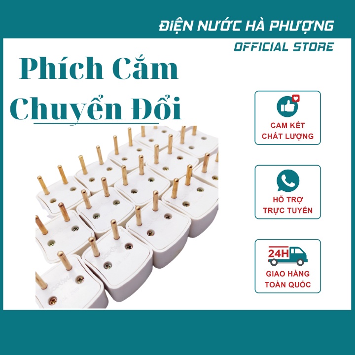 Phích Cắm Chuyển Đổi Từ 3 Chân Sang 2 Chân An Toàn Cách Điện Tốt, Nguồn 250V Màu Trắng