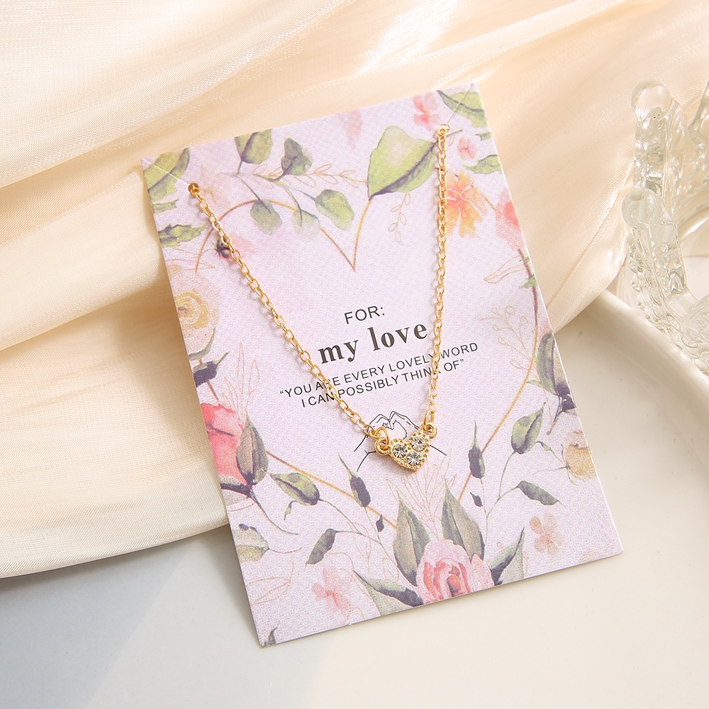 iF YOU Vòng cổ choker   mạ vàng mặt trái tim đính kim cương giả thời trang