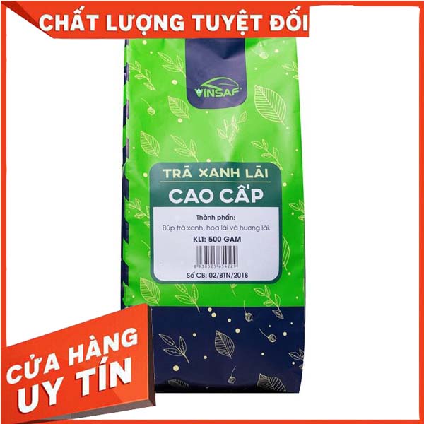 Trà Xanh Lài Cao Cấp Gói 500g Hãng Vinsaf - Thơm mùi nhài - Màu Trà Đậm