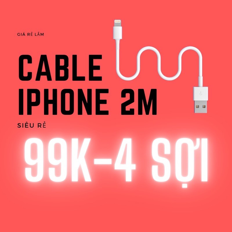 [Mã SKAMPUSHA8 giảm 8% đơn 300K] Cáp iPhone dài 2m bọc dù, sạc nhanh max 2.4a bảo hành lỗi 1 đổi 1